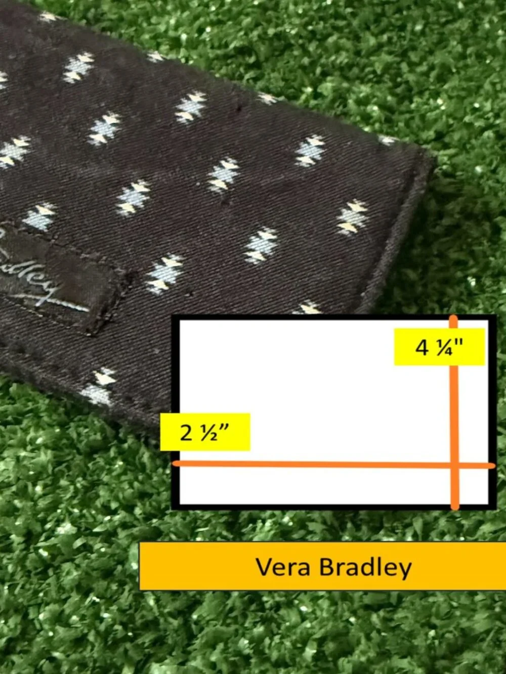 Vera Bradley Alpine Black Card Wallet Minimalist Credit Card Holder Retired - Picture 2 of 10